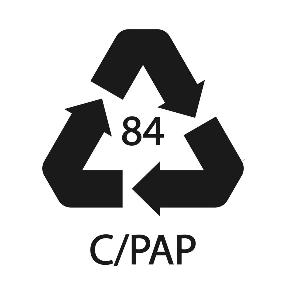 Composites recycling symbol 84 C PAP. Vector illustration