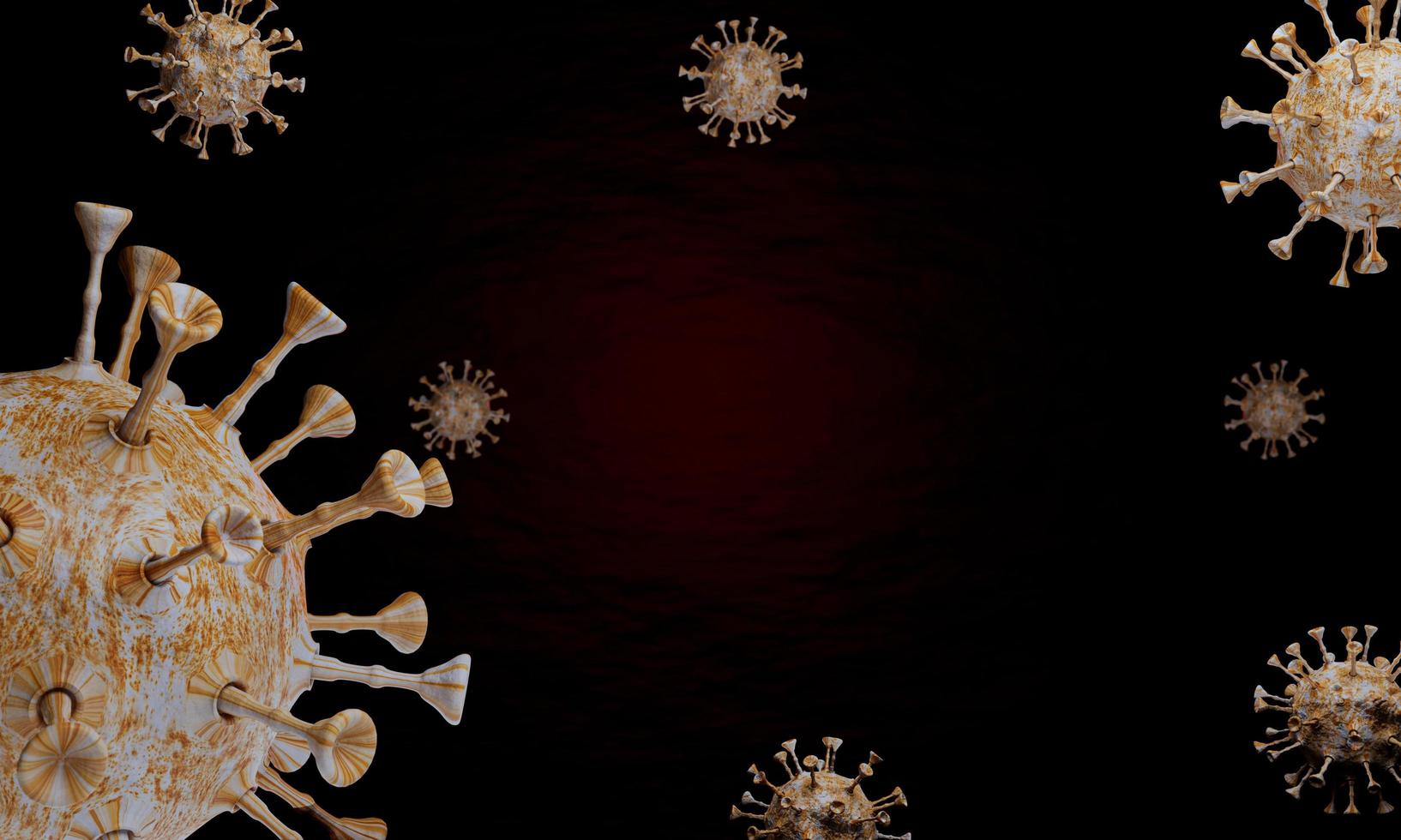 Coronavirus disease COVID-19 infection medical illustration. Pathogen respiratory influenza covid virus cells. New official name for Coronavirus disease named COVID-19. 3D Rendering. photo