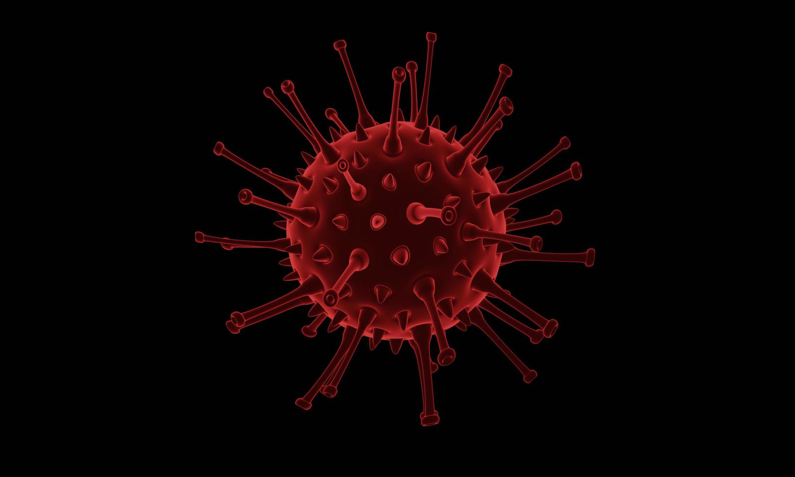 Covid-19 virus nCoV Concept. Abstract bacteria or virus cell in spherical shape with long antennas. Corona virus from  Wahan , China crisis concept. Pandemic or virus infection concept - 3D Rendering. photo