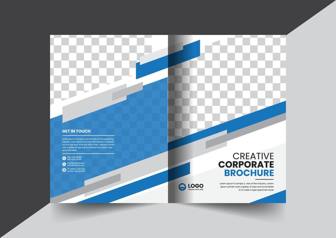 Corporate brochure company profile brochure annual report booklet business proposal cover page layout concept design vector