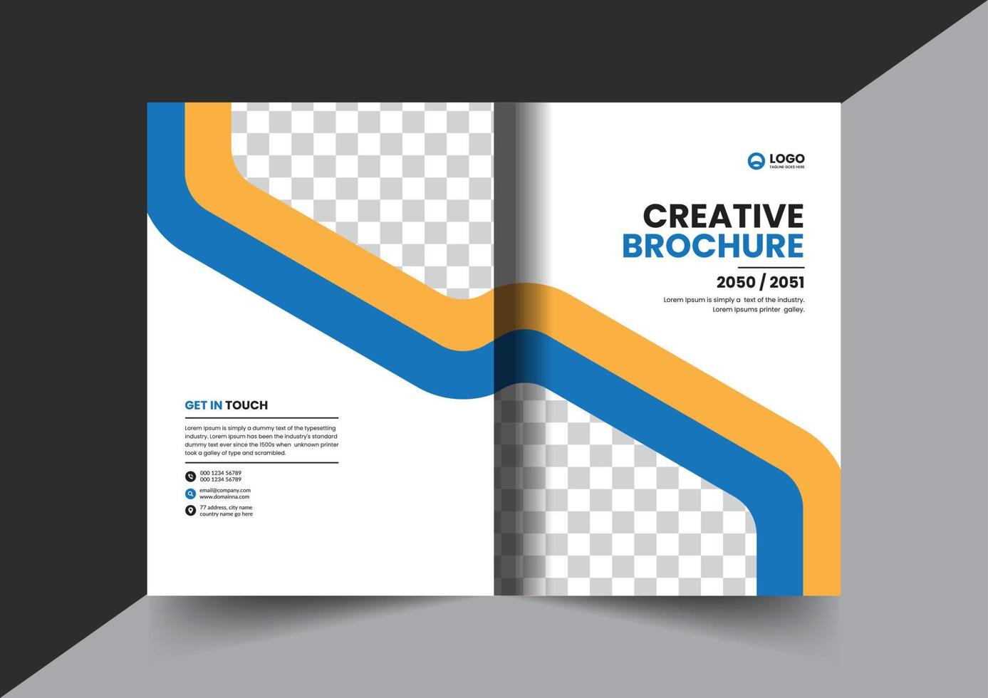 Corporate brochure company profile brochure annual report booklet business proposal cover page layout concept design vector