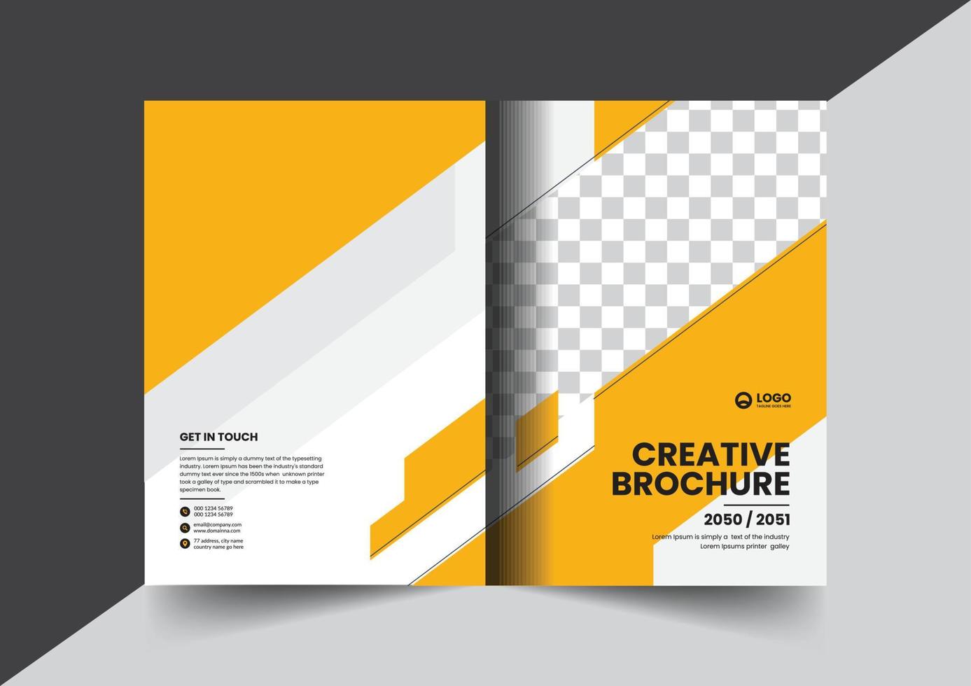 Corporate brochure company profile brochure annual report booklet business proposal cover page layout concept design vector