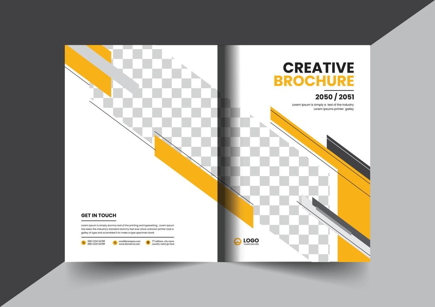 Corporate brochure company profile brochure annual report booklet business proposal cover page layout concept design vector