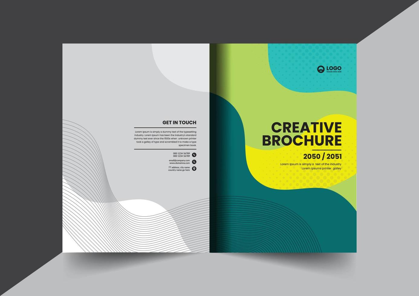 Corporate brochure company profile brochure annual report booklet business proposal cover page layout concept design vector