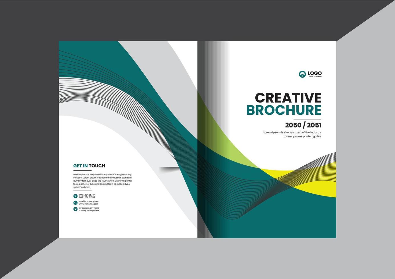 Corporate brochure company profile brochure annual report booklet business proposal cover page layout concept design vector