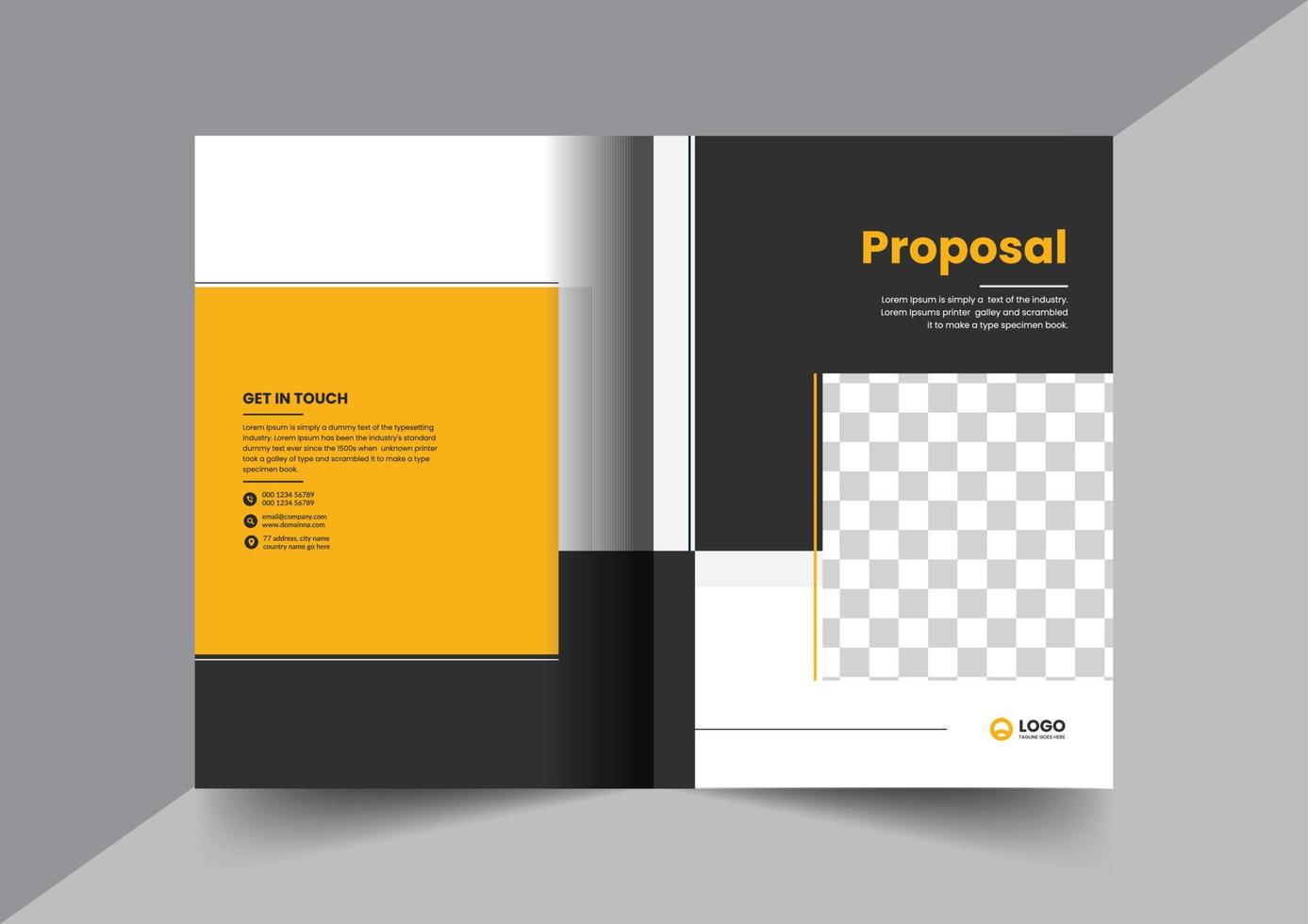 Corporate brochure company profile brochure annual report booklet business proposal cover page layout concept design vector