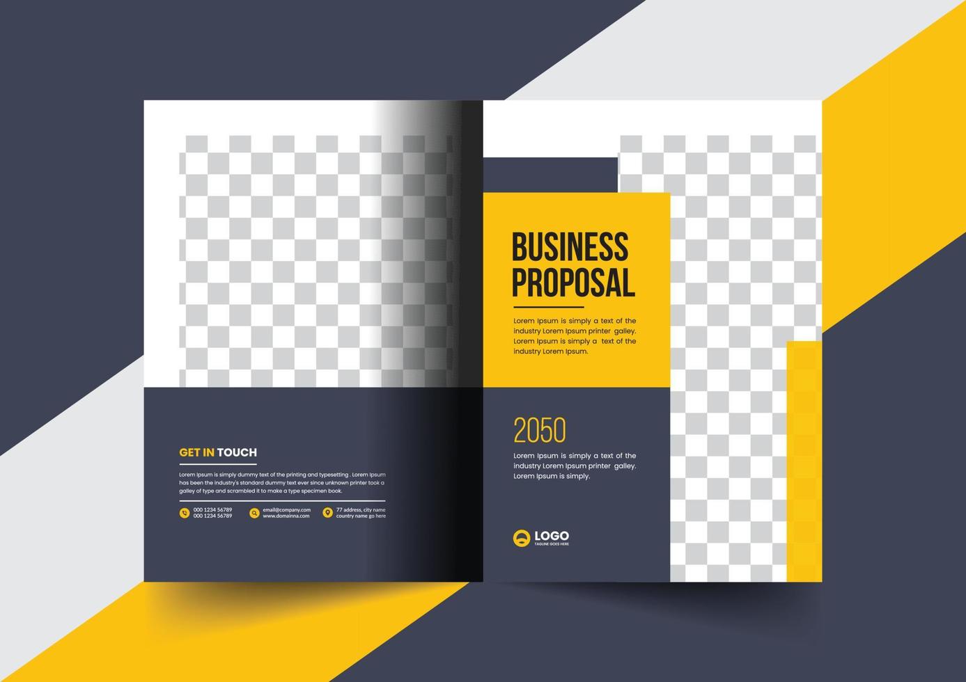 Corporate brochure company profile brochure annual report booklet business proposal cover page layout concept design vector