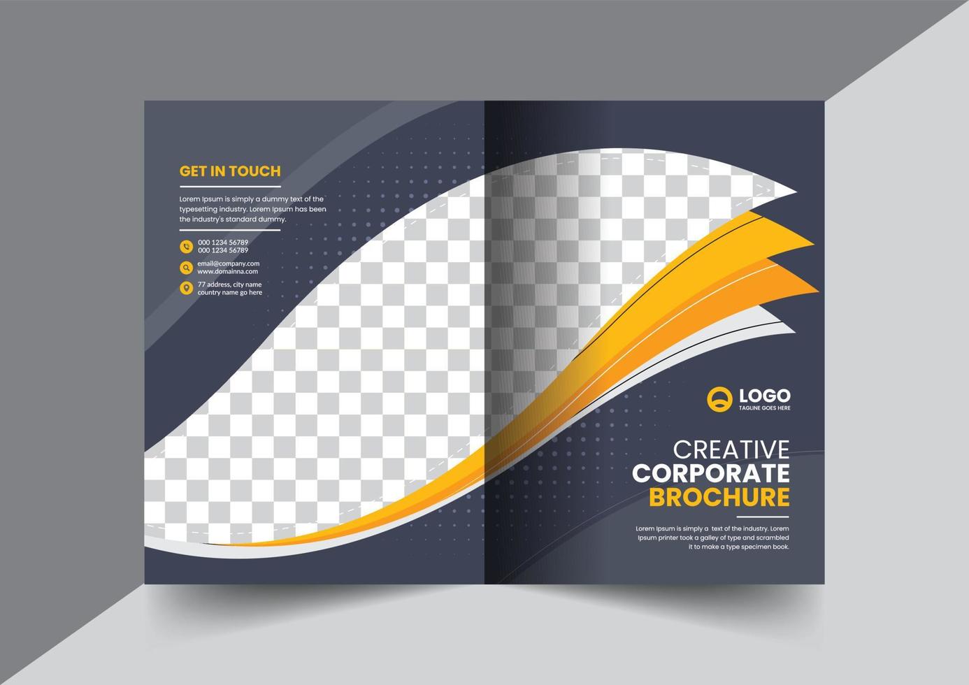 Corporate brochure company profile brochure annual report booklet business proposal cover page layout concept design vector