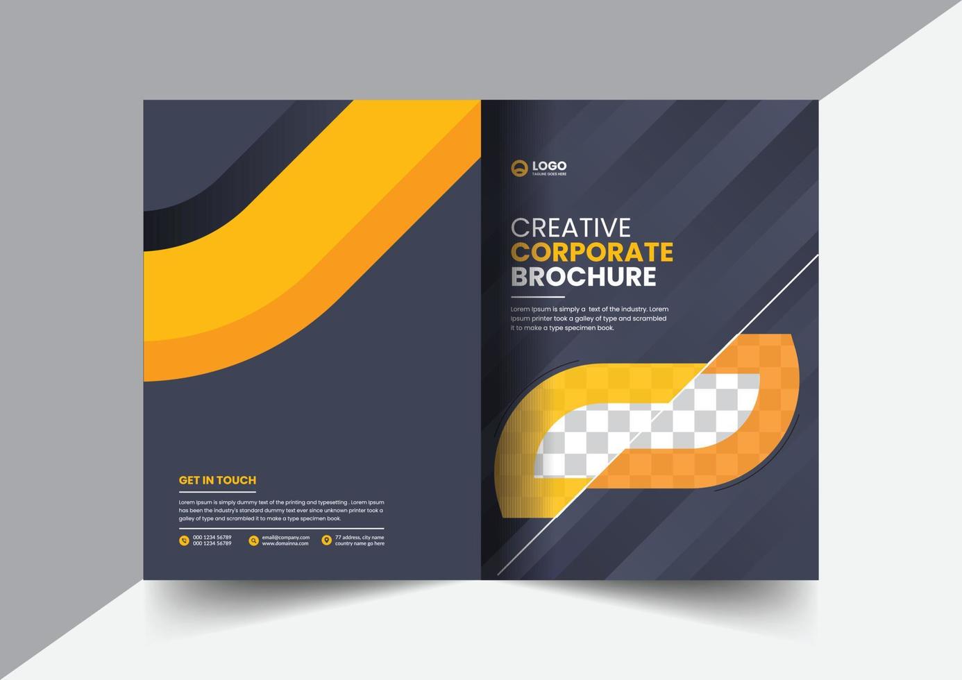 Corporate brochure company profile brochure annual report booklet business proposal cover page layout concept design vector