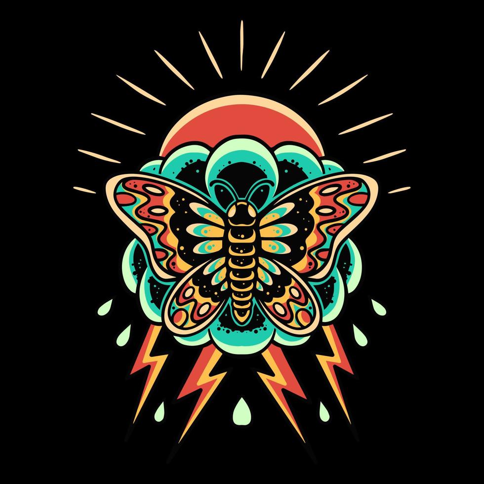 Butterfly Retro Style Illustration vector