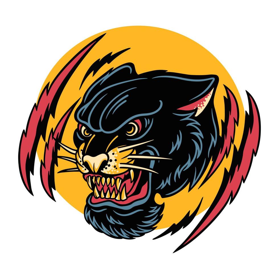 Black Panther Retro Style vector