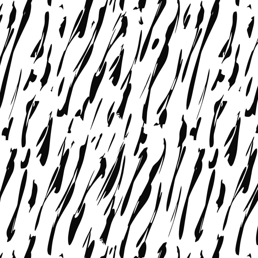 Seamless abstract monochrome pattern. Black and white print with lines, dots and blots. Brush strokes are hand drawn vector