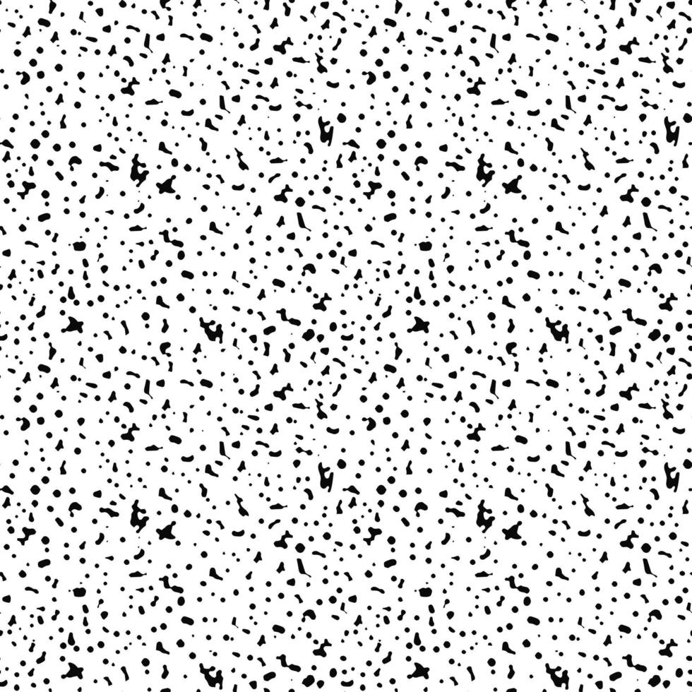 Seamless abstract monochrome pattern. Black and white print with lines, dots and blots. Brush strokes are hand drawn. vector