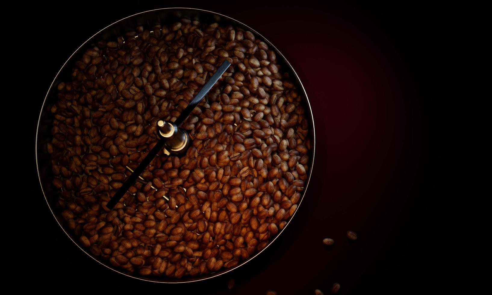 Fresh coffee beans on a roaster oven. To dry or roast coffee beans. Before being ground into powder To make fresh coffee. 3D Rendering photo