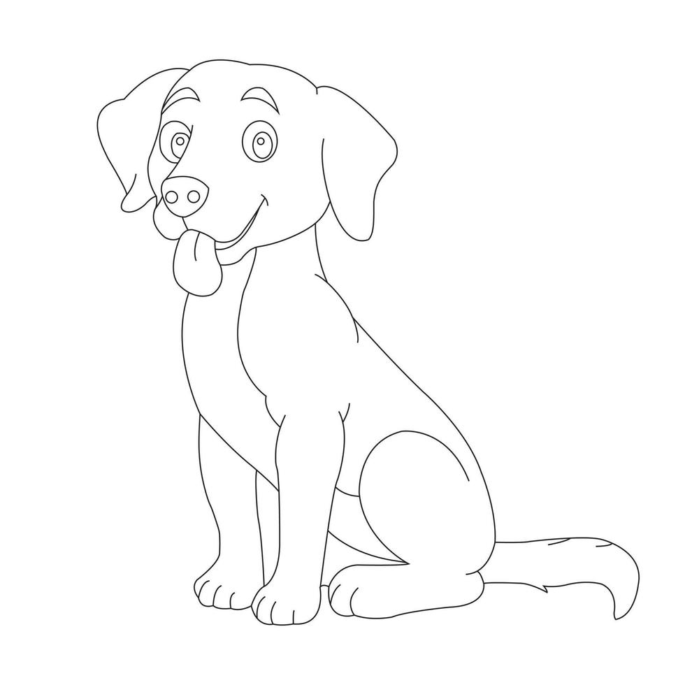 lindo cachorro perro esquema página para colorear para niños animal página para colorear vector