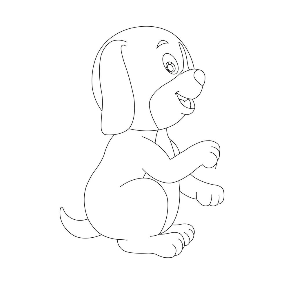 Cute Puppy Dog Outline Coloring Page for Kids Animal Coloring Page Cartoon Vector Illustration