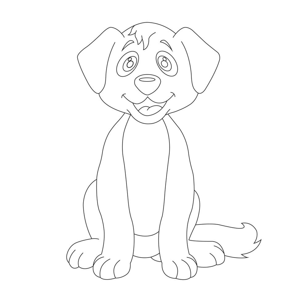 lindo cachorro perro contorno página para colorear para niños animal para colorear página dibujos animados vector ilustración