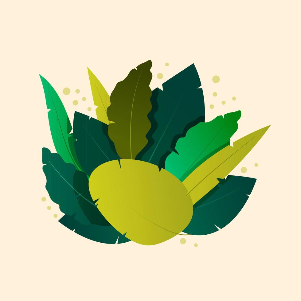 Green plants, decorative composition of leaves vector