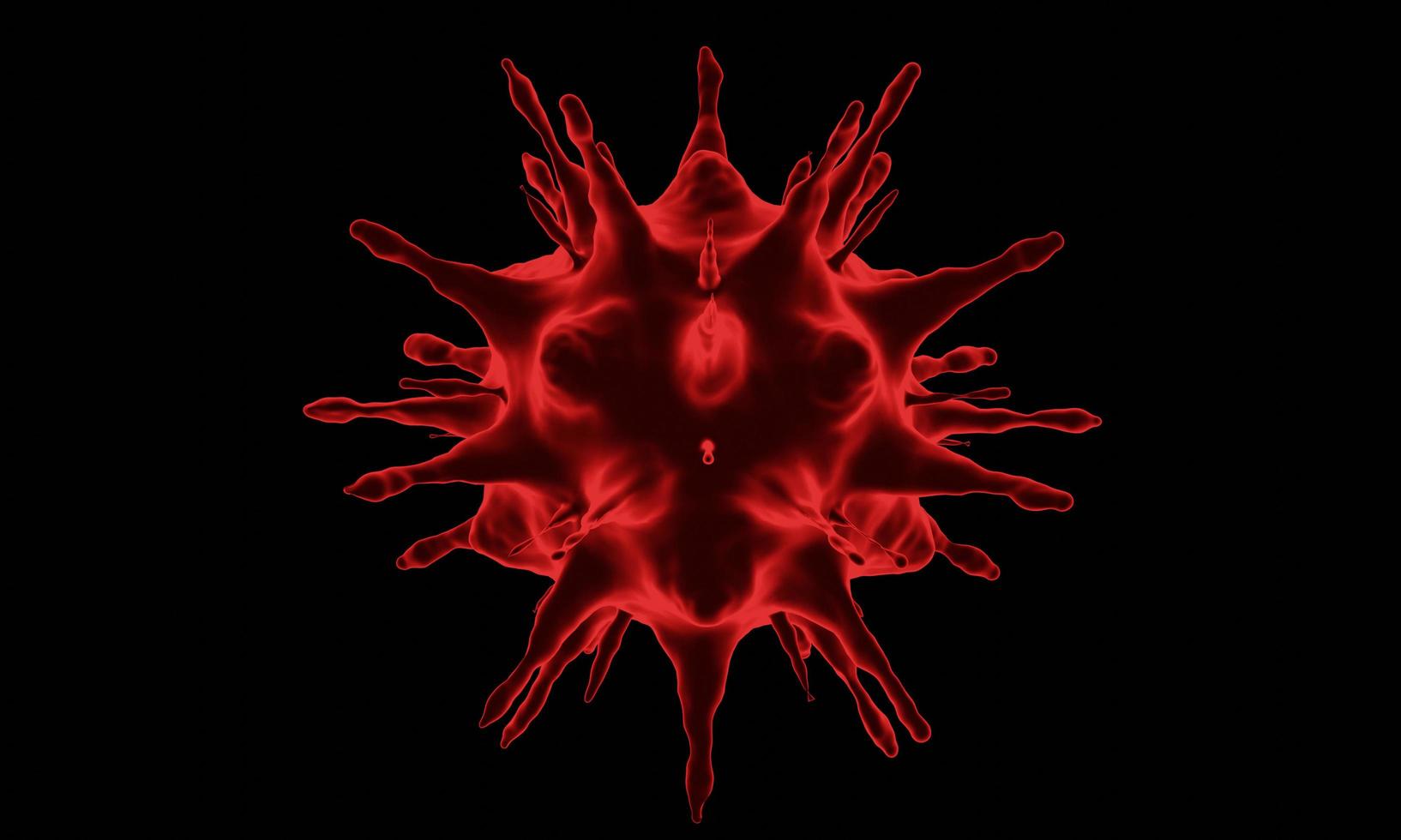 Abstract bacteria or virus cell in spherical shape with long antennas. Corona virus from  Wohun , China crisis concept. Pandemic or virus infection concept - 3D Rendering. photo