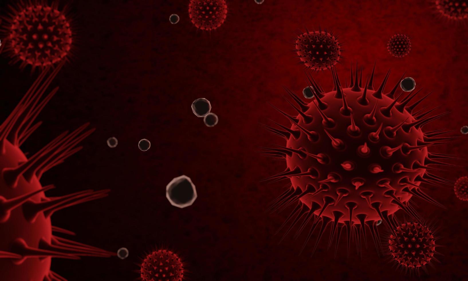 Covid-19 virus nCoV Concept. Abstract bacteria or virus cell in spherical shape with long antennas. Corona virus from  Wahan , China crisis concept. Pandemic or virus infection concept - 3D Rendering. photo