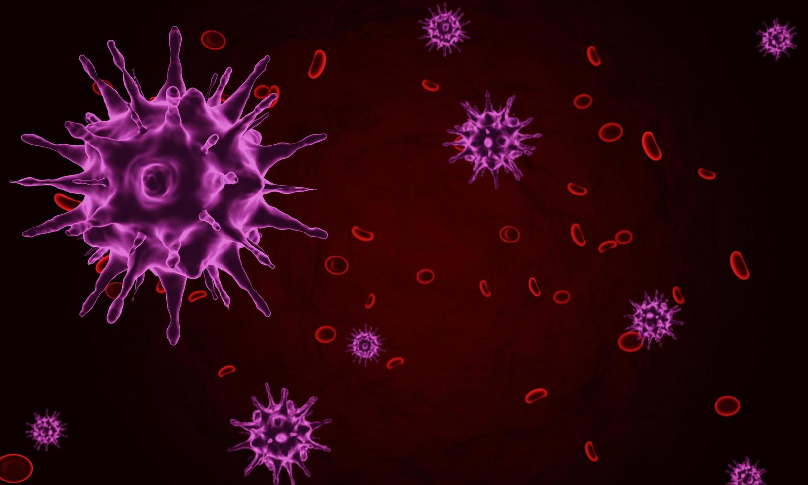 Coronavirus 2019-nCov novel coronavirus cell concept. Dangerous flu strain cases as a pandemic. Microscope virus close up. 3d rendering. photo