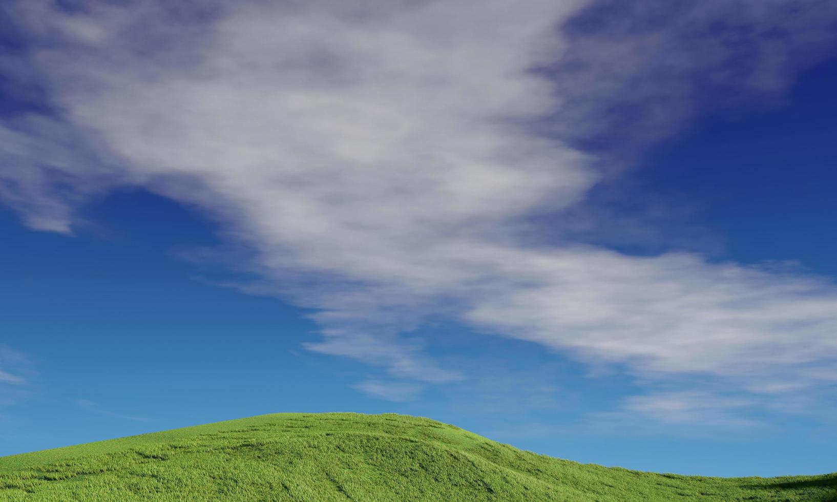 Blue sky and beautiful cloud with meadow tree. Plain landscape background for summer poster. The best view for holiday. picture of green grass field and blue sky with white clouds photo