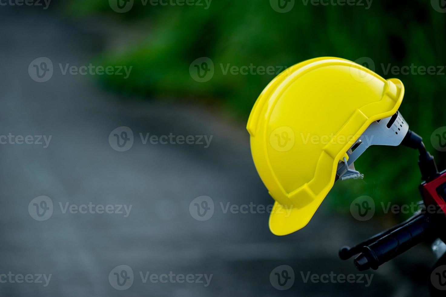 Engineering caps placed on paper. The concept of engineering. With copy space photo