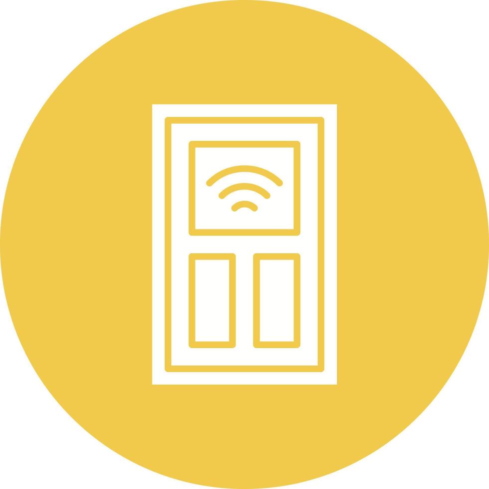 Smart Door Glyph Icon vector