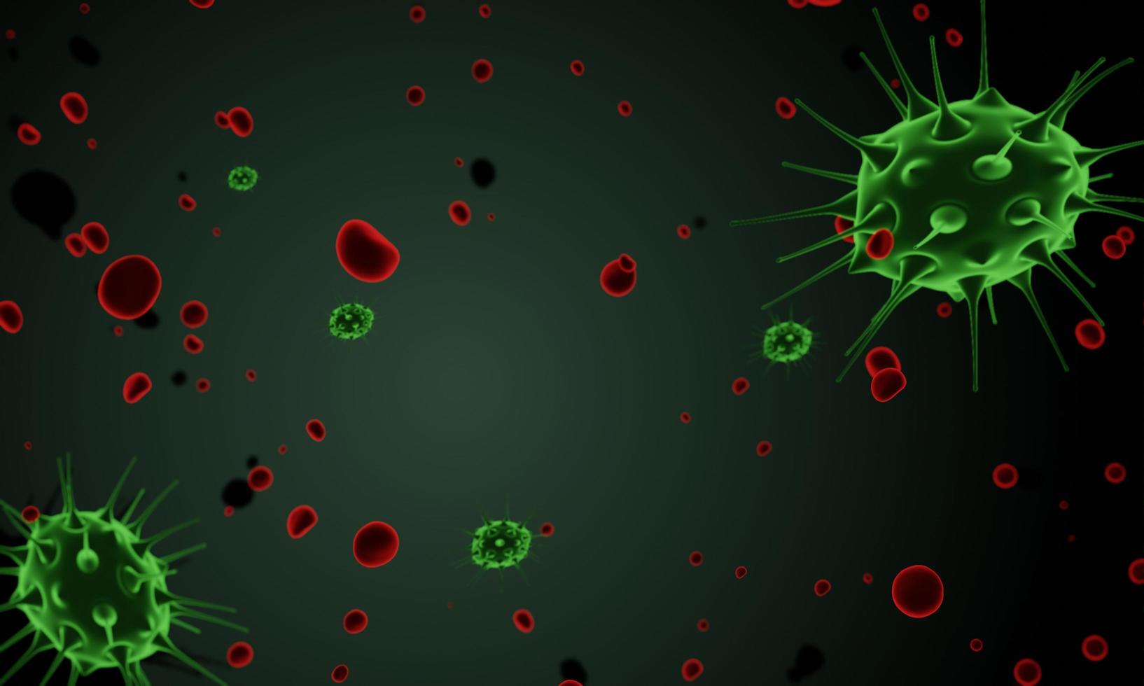 Abstract bacteria or virus cell in spherical shape with long antennas. Corona virus from  Wohun , China crisis concept. Pandemic or virus infection concept - 3D Rendering. photo