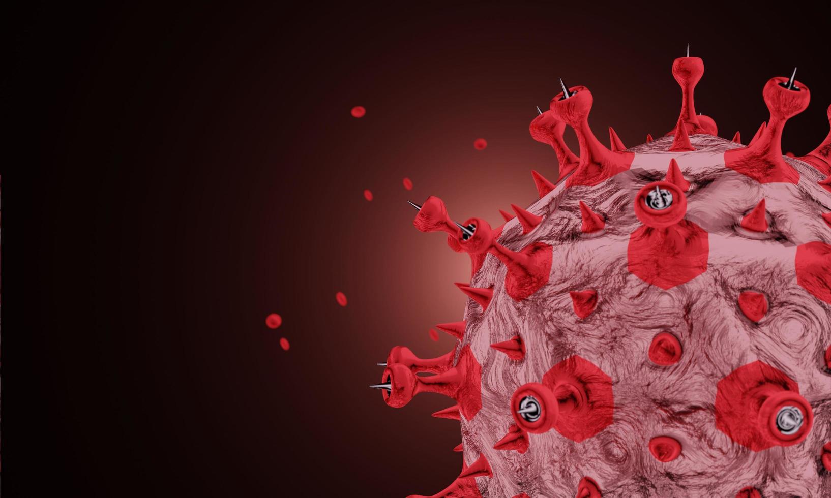 Coronavirus disease COVID-19 infection medical illustration. China pathogen respiratory influenza covid virus cells. New official name for Coronavirus disease named COVID-19. 3D Rendering. photo