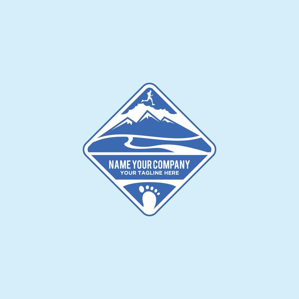 mountain road logo simple icon design illustration vector