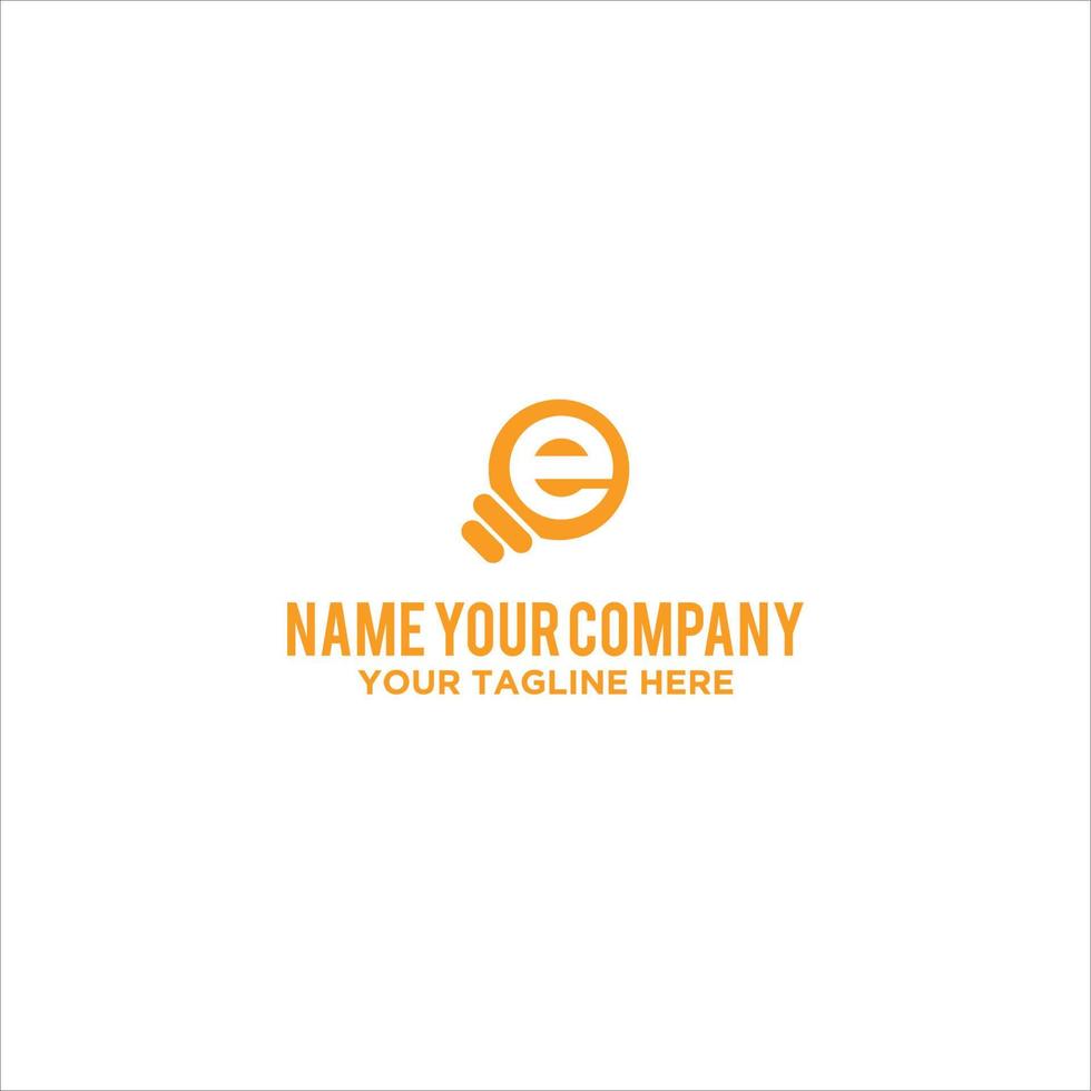 e lightbulb logo simple icon design illustration vector