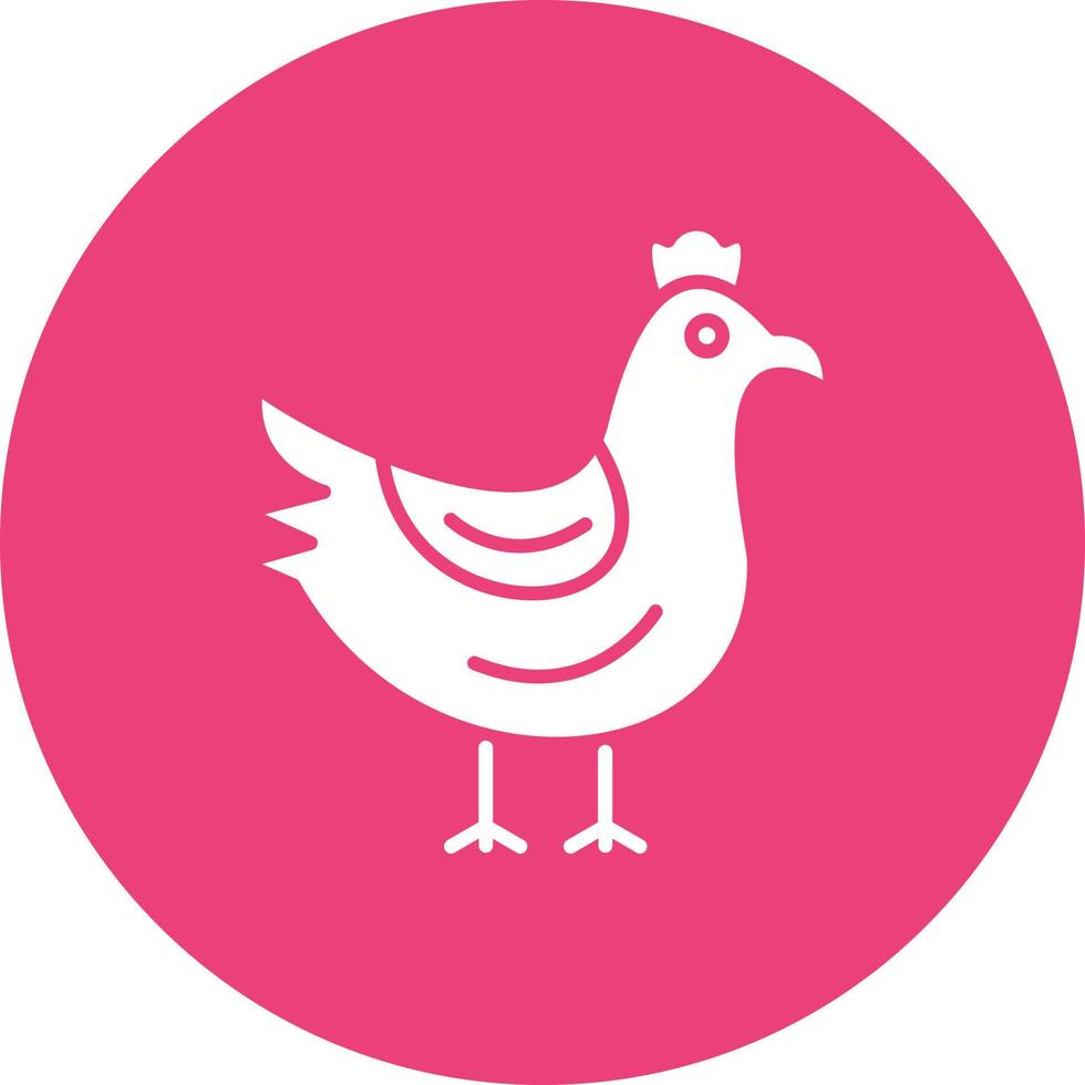 icono de glifo de pollo vector