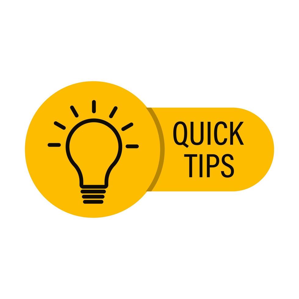 quick tips speech bubble with bulb icon vector interesting facts concept for graphic design, logo, website, social media, mobile app, UI illustration