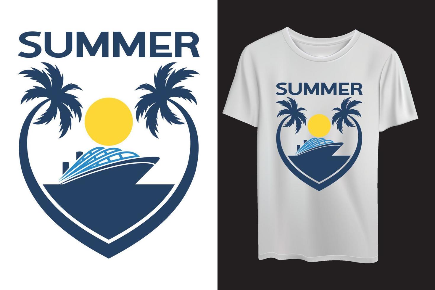 plantilla de diseño de camiseta de verano vector