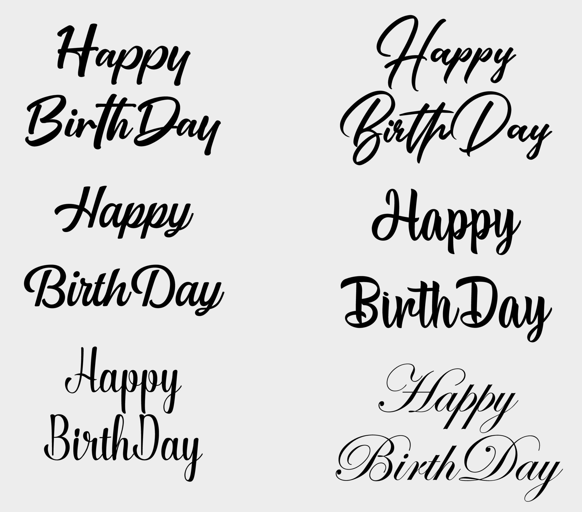 happy birthday style font