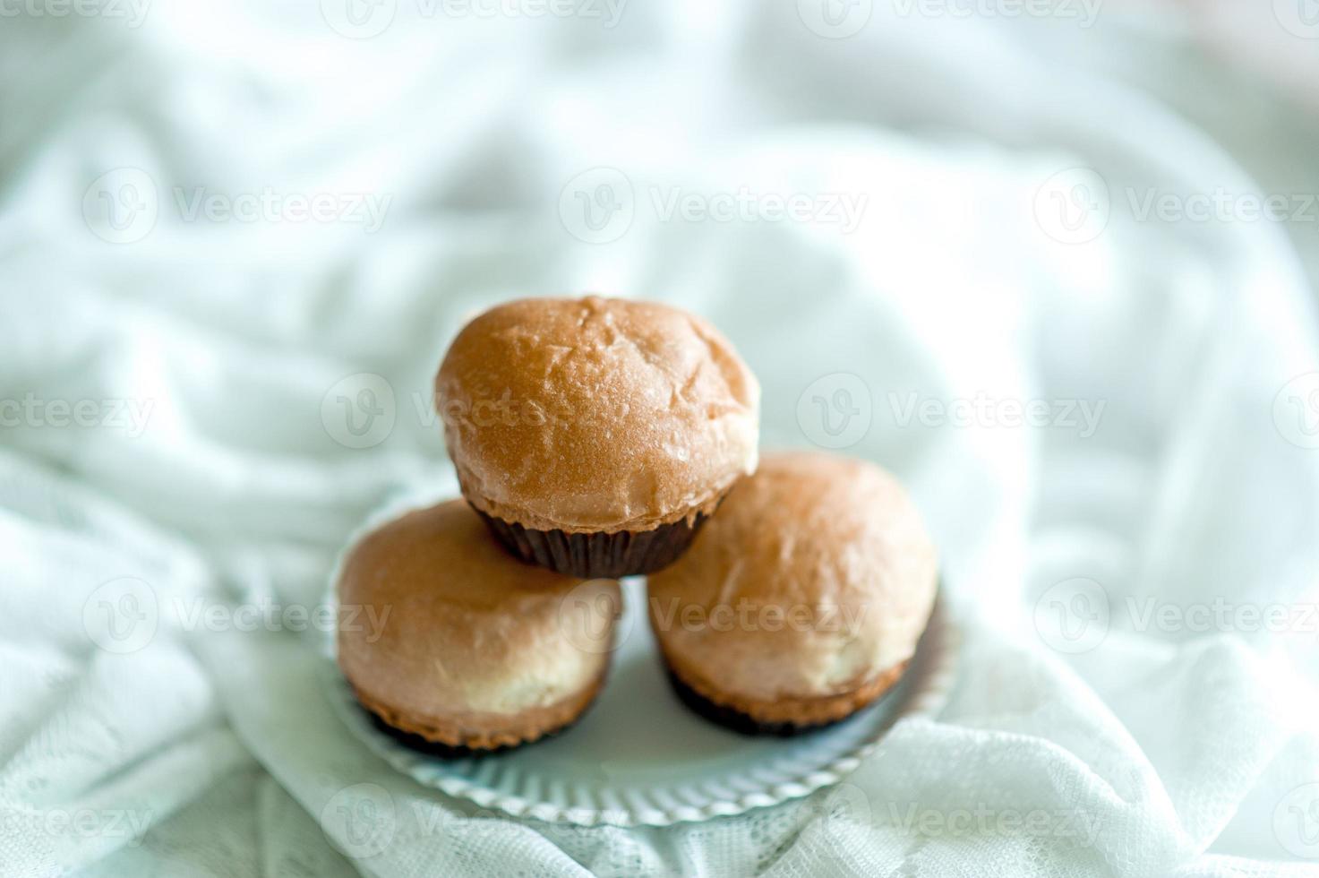 Bread is placed on the table in the morning of every day, ready to eat concept food with copy space. photo