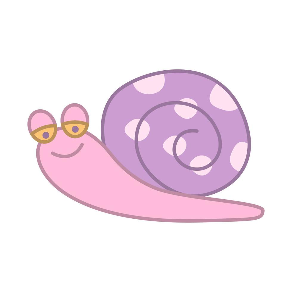 clip art of snail with cartoon design vector