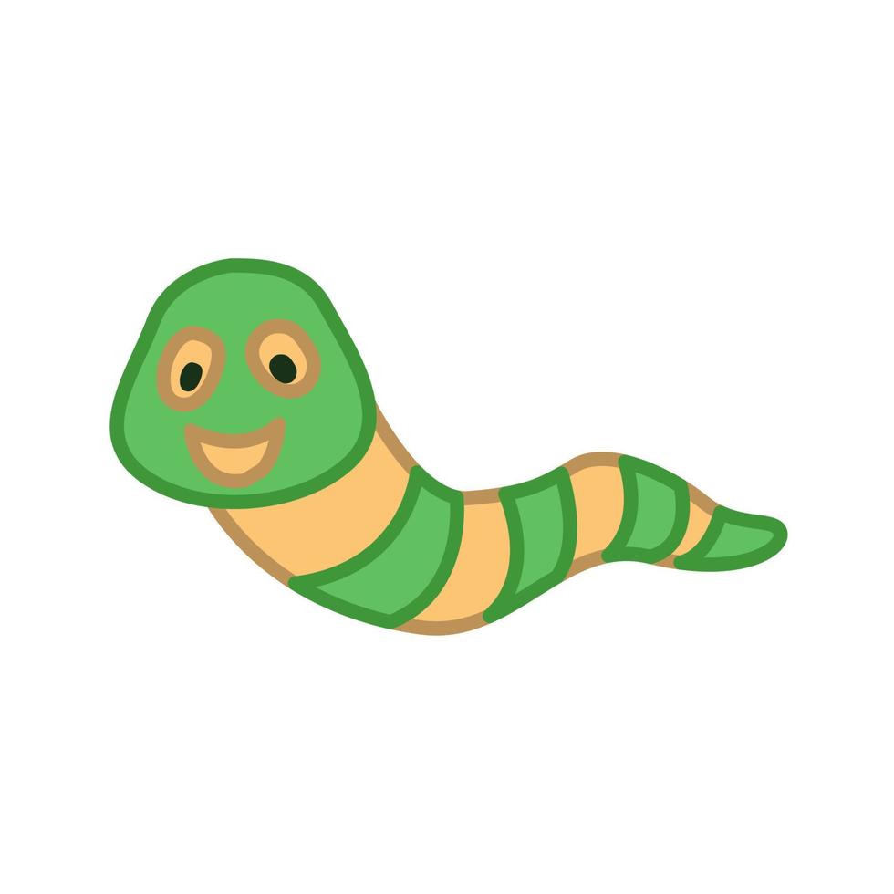 clip art of worm with cartoon design vector