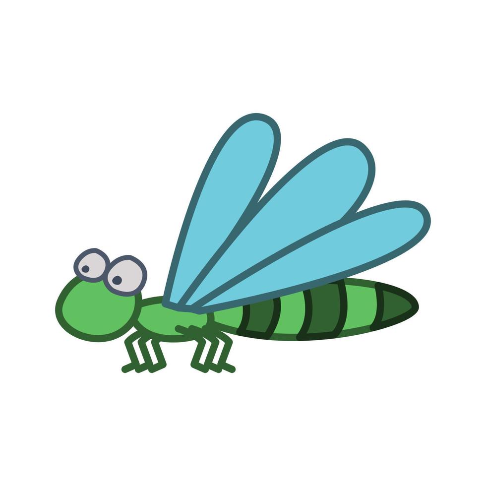 clip art de libélula con diseño de dibujos animados vector