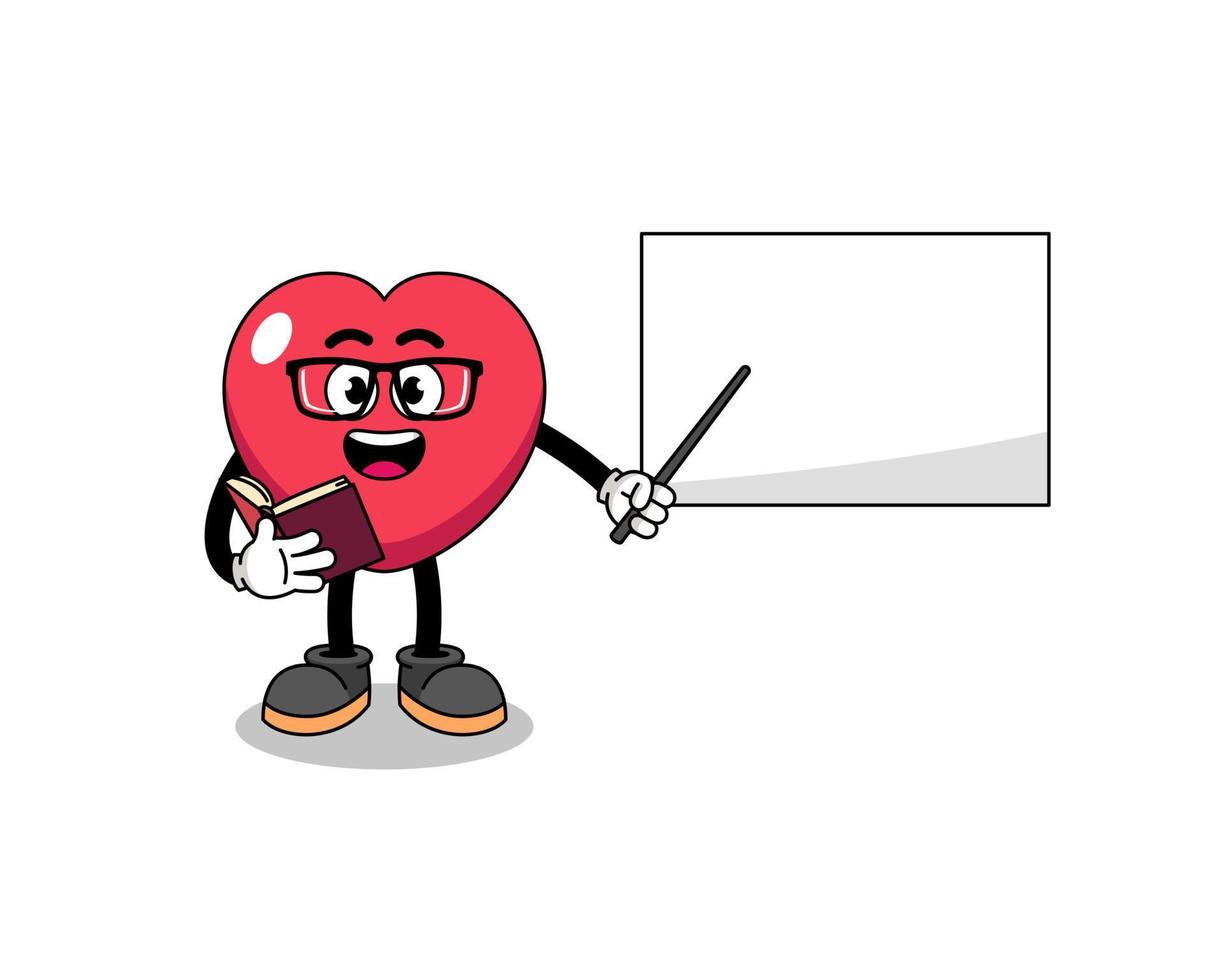 Mascot cartoon of love teacher vector