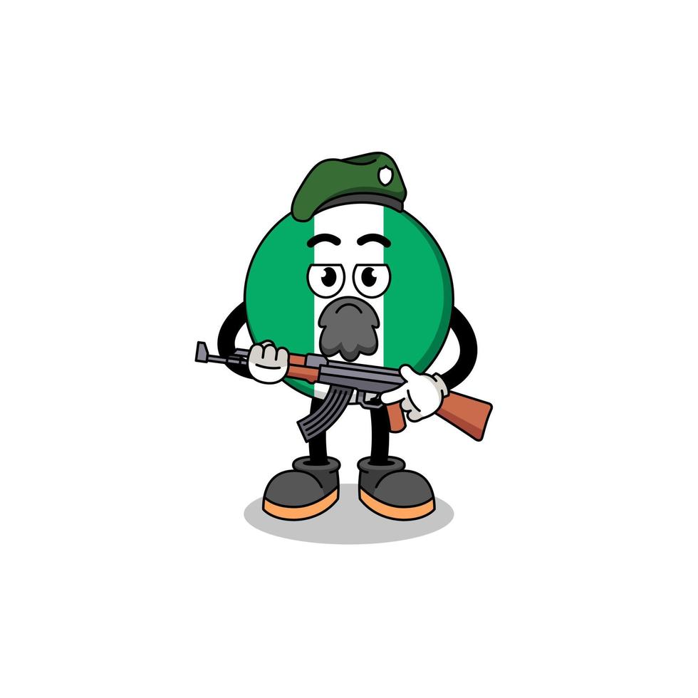 Character cartoon of nigeria flag as a special force vector