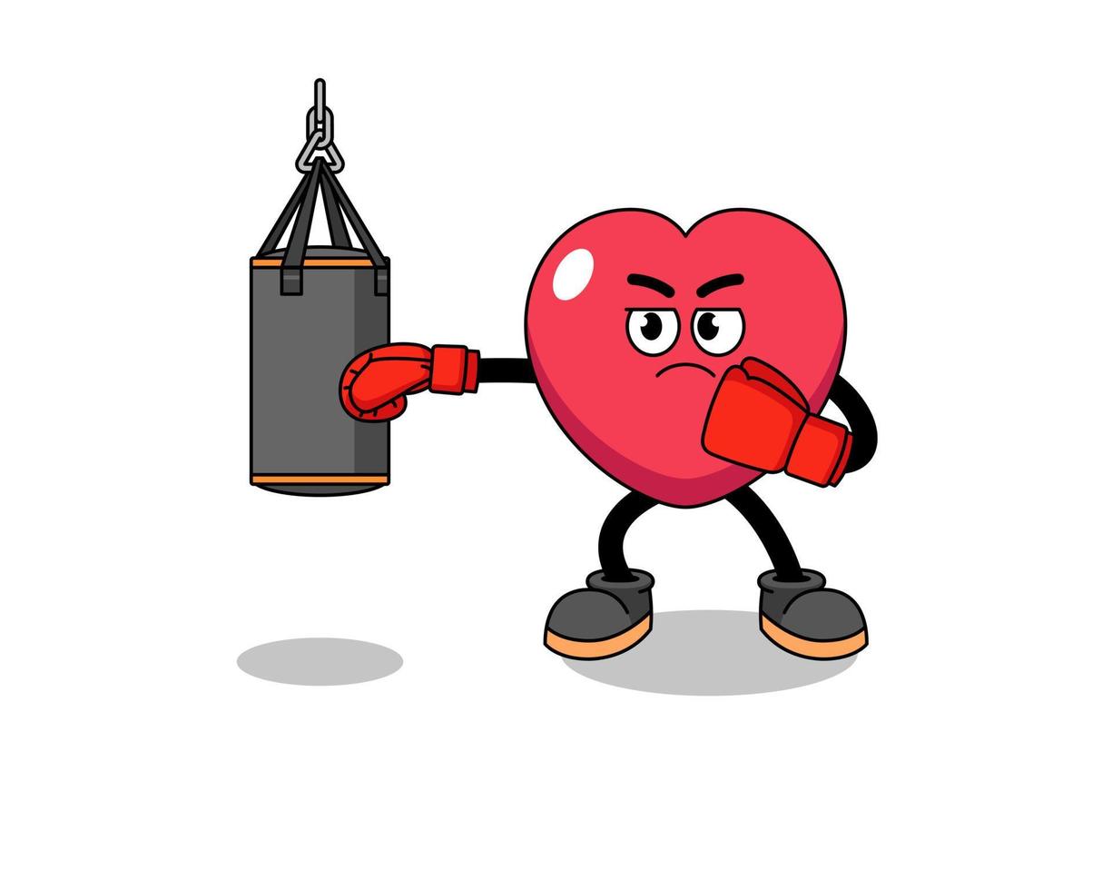 ilustración de boxeador de amor vector