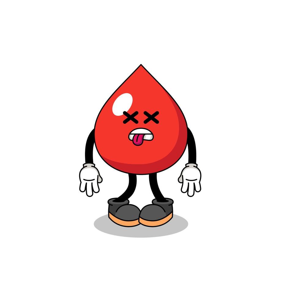 blood mascot illustration is dead vector