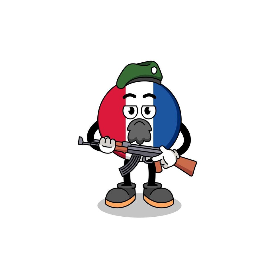 Character cartoon of france flag as a special force vector