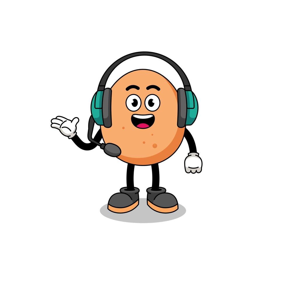 Mascot Illustration of egg as a customer services vector