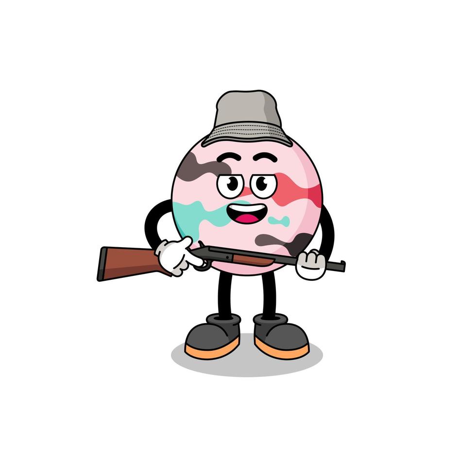 Cartoon Illustration of bath bomb hunter vector