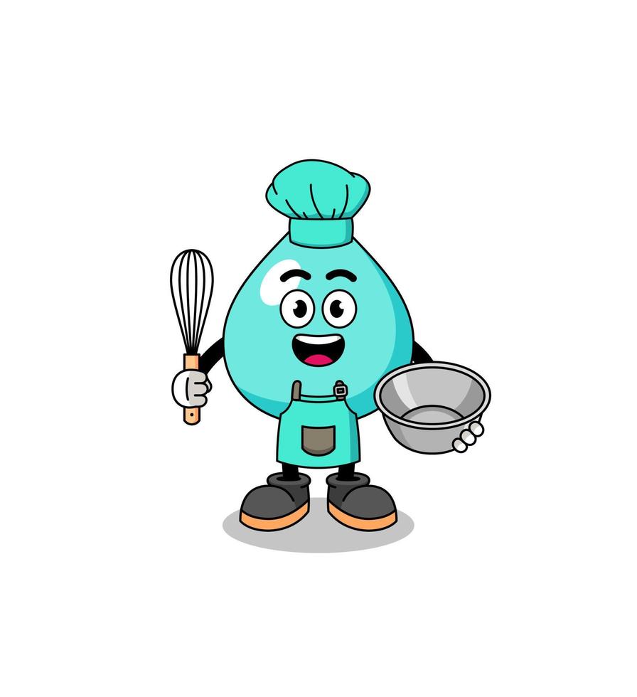 Illustration of water as a bakery chef vector