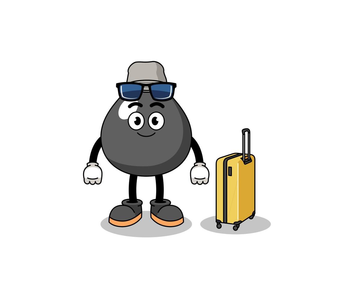 oil mascot doing vacation vector