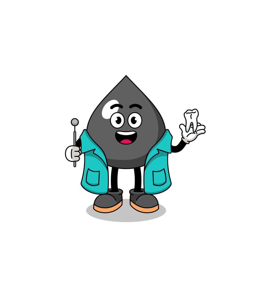 Illustration of oil mascot as a dentist vector